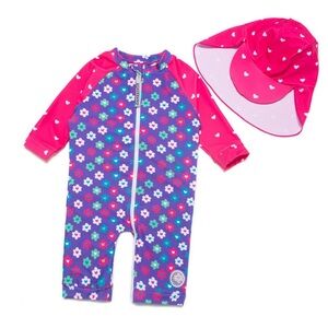 Colorful Kids Swimwear Set with Hat